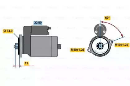 0 986 014 501 BOSCH Стартер 0 986 014 501 BOSCH Стартер
