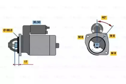 0 986 014 770 BOSCH Стартер 0 986 014 770 BOSCH Стартер