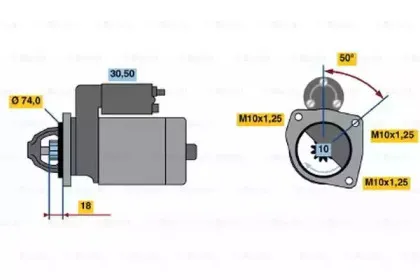 0 986 016 011 BOSCH Стартер 0 986 016 011 BOSCH Стартер