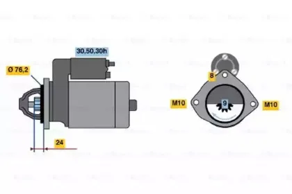 0 986 017 300 BOSCH Стартер 0 986 017 300 BOSCH Стартер