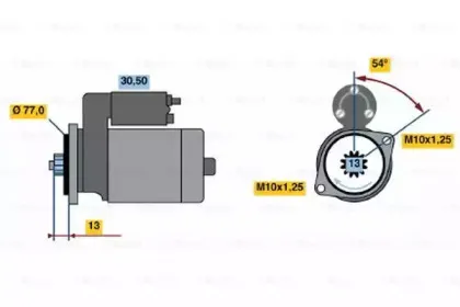 0 986 017 611 BOSCH Стартер 0 986 017 611 BOSCH Стартер