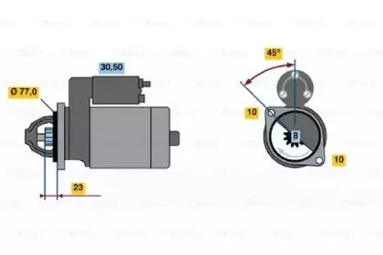 0 986 019 091 BOSCH Стартер 0 986 019 091 BOSCH Стартер