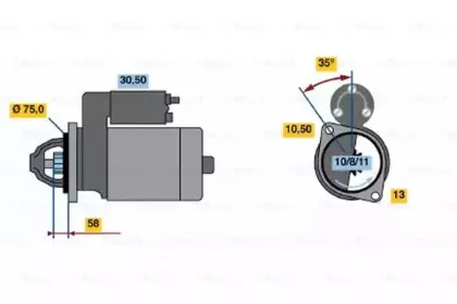 0 986 020 691 BOSCH Стартер 0 986 020 691 BOSCH Стартер