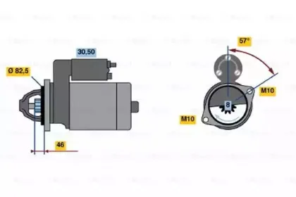 0 986 020 821 BOSCH Стартер 0 986 020 821 BOSCH Стартер