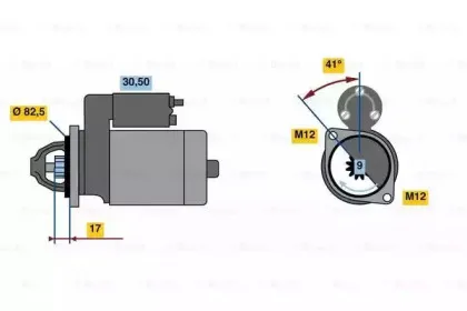 0 986 024 070 BOSCH Стартер 0 986 024 070 BOSCH Стартер