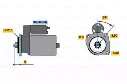 0 986 022 510 BOSCH Стартер 0 986 022 510 BOSCH Стартер