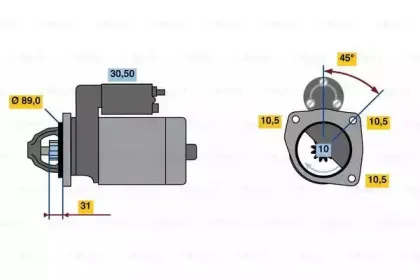 0986023510 BOSCH Стартер 0986023510 BOSCH Стартер