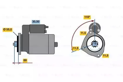 0 986 023 670 BOSCH Стартер 0 986 023 670 BOSCH Стартер