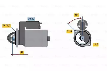 0 986 023 770 BOSCH Стартер 0 986 023 770 BOSCH Стартер