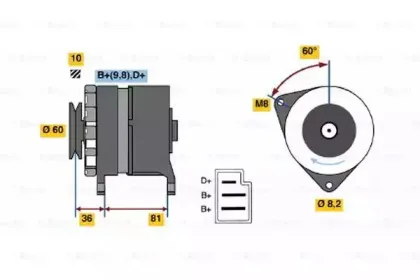 0 986 031 380 BOSCH Генератор 0 986 031 380 BOSCH Генератор