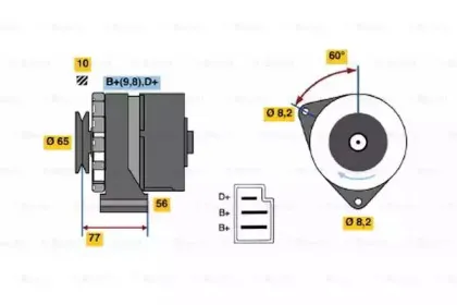 0 986 033 200 BOSCH Генератор 0 986 033 200 BOSCH Генератор