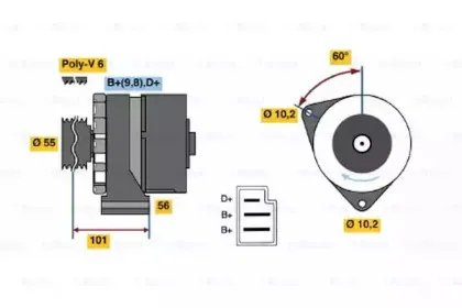 0 986 033 730 BOSCH Генератор 0 986 033 730 BOSCH Генератор
