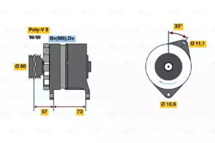 0 986 037 130 BOSCH Генератор 0 986 037 130 BOSCH Генератор