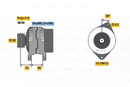 0 986 038 781 BOSCH Генератор 0 986 038 781 BOSCH Генератор