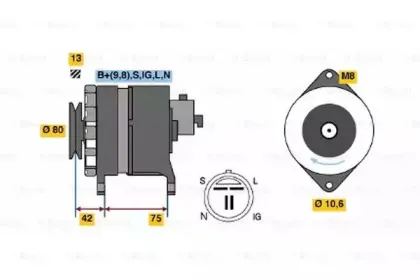 0 986 041 781 BOSCH Генератор 0 986 041 781 BOSCH Генератор