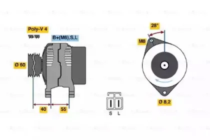0 986 042 881 BOSCH Генератор 0 986 042 881 BOSCH Генератор