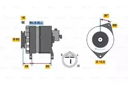 0 986 043 121 BOSCH Генератор 0 986 043 121 BOSCH Генератор