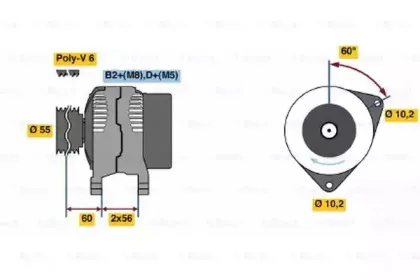 0 986 044 030 BOSCH Генератор 0 986 044 030 BOSCH Генератор