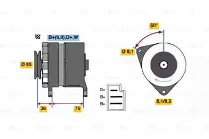 0 986 044 591 BOSCH Генератор 0 986 044 591 BOSCH Генератор