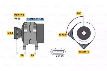 0 986 044 841 BOSCH Генератор 0 986 044 841 BOSCH Генератор