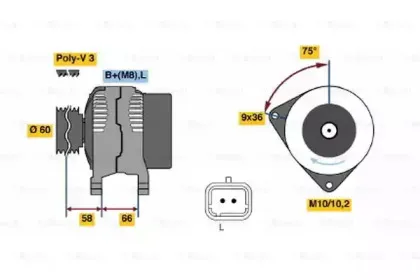 0 986 045 261 BOSCH Генератор 0 986 045 261 BOSCH Генератор