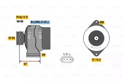 0 986 045 791 BOSCH Генератор 0 986 045 791 BOSCH Генератор