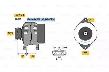 0 986 049 350 BOSCH Генератор 0 986 049 350 BOSCH Генератор