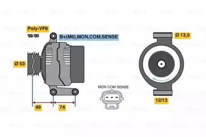 0 986 049 520 BOSCH Генератор 0 986 049 520 BOSCH Генератор