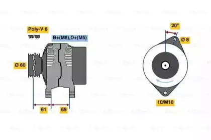 0 986 080 030 BOSCH Генератор 0 986 080 030 BOSCH Генератор