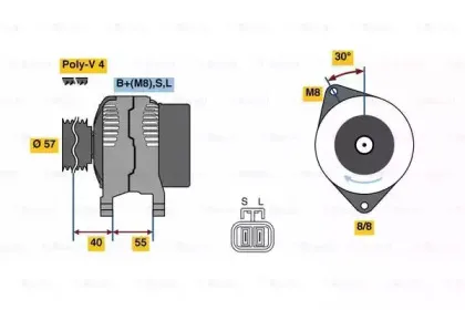 0 986 080 790 BOSCH Генератор 0 986 080 790 BOSCH Генератор