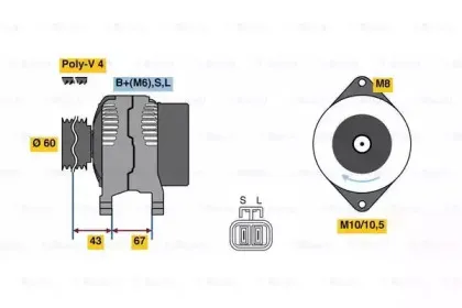 0 986 080 940 BOSCH Генератор 0 986 080 940 BOSCH Генератор