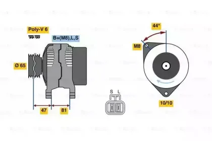 0 986 081 250 BOSCH Генератор 0 986 081 250 BOSCH Генератор