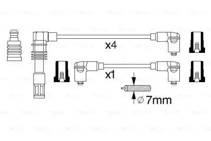 0 986 356 309 BOSCH Комплект проводов зажигания 0 986 356 309 BOSCH Комплект проводов зажигания