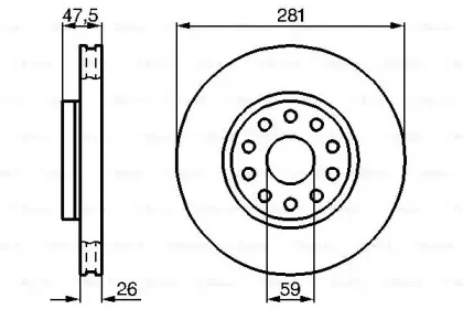 0 986 478 460 BOSCH Тормозной диск 0 986 478 460 BOSCH Тормозной диск