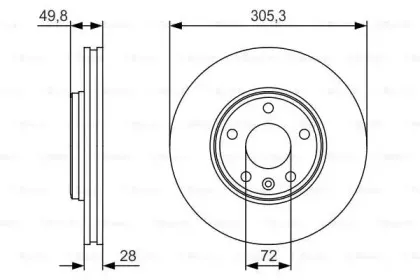 0 986 479 R93 BOSCH Тормозной диск 0 986 479 R93 BOSCH Тормозной диск