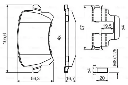 0 986 494 731 BOSCH Комплект тормозных колодок, дисковый тормоз 0 986 494 731 BOSCH Комплект тормозных колодок, дисковый тормоз