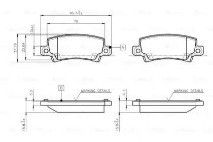 0 986 TB2 416 BOSCH Комплект тормозных колодок, дисковый тормоз 0 986 TB2 416 BOSCH Комплект тормозных колодок, дисковый тормоз