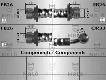 80975 MALÒ Тормозной шланг 80975 MALÒ Тормозной шланг