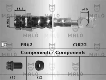 81014 MALÒ Тормозной шланг 81014 MALÒ Тормозной шланг