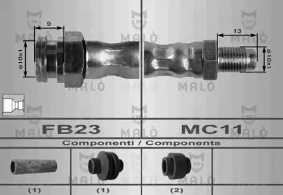 8574 MALÒ Тормозной шланг 8574 MALÒ Тормозной шланг