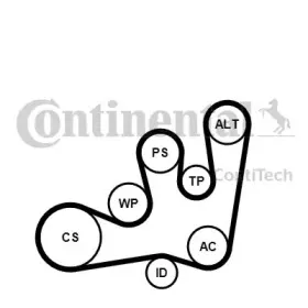 6PK1642K1 CONTITECH Поликлиновой ременный комплект 6PK1642K1 CONTITECH Поликлиновой ременный комплект