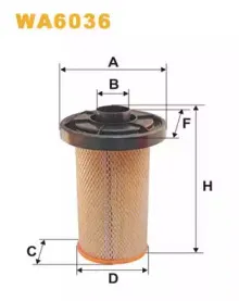WA6036 WIX FILTERS Воздушный фильтр WA6036 WIX FILTERS Воздушный фильтр
