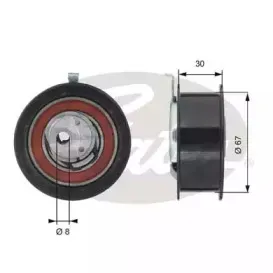 T43069 GATES Натяжной ролик, ремень ГРМ T43069 GATES Натяжной ролик, ремень ГРМ