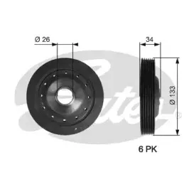 TVD1113 GATES Ременный шкив, коленчатый вал TVD1113 GATES Ременный шкив, коленчатый вал