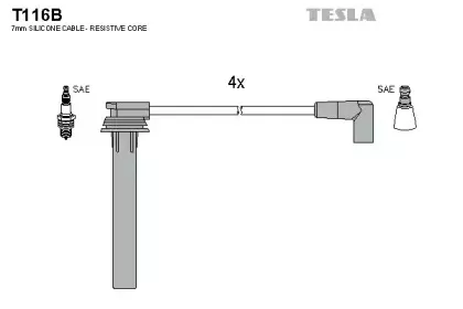 T116B TESLA Комплект проводов зажигания T116B TESLA Комплект проводов зажигания
