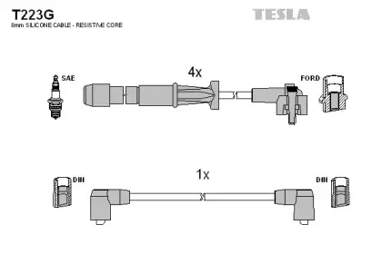 T223G TESLA Комплект проводов зажигания T223G TESLA Комплект проводов зажигания