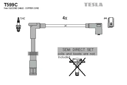 T599C TESLA Комплект проводов зажигания T599C TESLA Комплект проводов зажигания