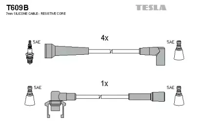 T609B TESLA Комплект проводов зажигания T609B TESLA Комплект проводов зажигания