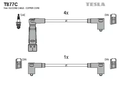 T877C TESLA Комплект проводов зажигания T877C TESLA Комплект проводов зажигания