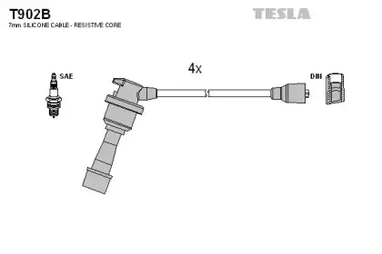 T902B TESLA Комплект проводов зажигания T902B TESLA Комплект проводов зажигания